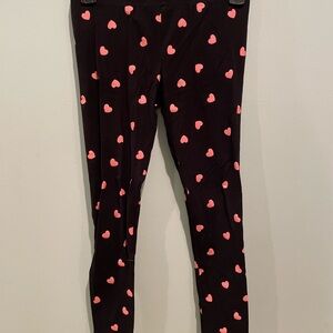 Children’s Place Black and Pink Heart Pattern Leggings